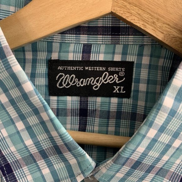 Wrangler Western Shirt Mens XL Plaid Pearl Snap Long Sleeve Silver Edition Rodeo - Picture 6 of 11